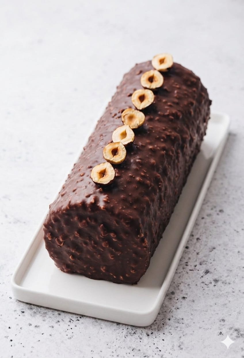 Bûche façon Ferrero Rocher vegan